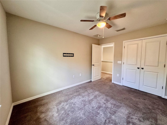2612 E 26th Ave, Tampa, FL 33605 - unfurnished bedroom featuring carpet floors, a closet, and ceiling fan