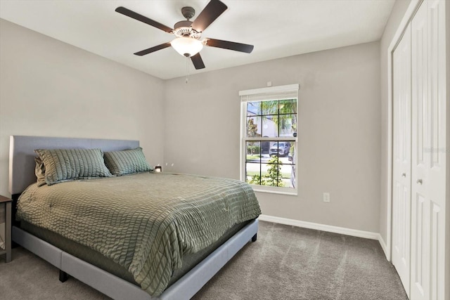 12838 Wildflower Meadow Dr, Riverview, FL 33579 - carpeted bedroom with a closet and a ceiling fan