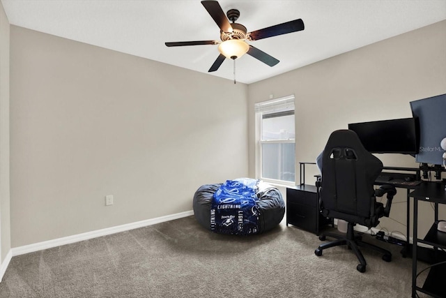 12838 Wildflower Meadow Dr, Riverview, FL 33579 - office space featuring carpet and a ceiling fan