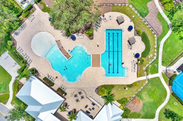 12838 Wildflower Meadow Dr, Riverview, FL 33579 - aerial view of a pool area