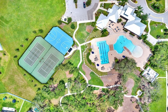 12838 Wildflower Meadow Dr, Riverview, FL 33579 - aerial view of property and surrounding area with a pool