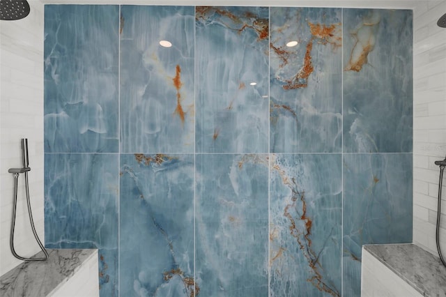 5884 51st St S, Saint Petersburg, FL 33715 - bathroom with a marble finish shower