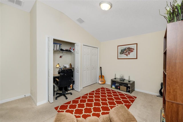 12337 Rose Haven Blvd, New Port Richey, FL 34654 - office space with vaulted ceiling and carpet