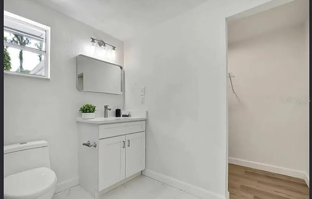 19003 Cedar Ln, Lutz, FL 33548 - bathroom featuring vanity and wood finished floors