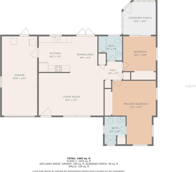 2807 Miriam St S, Gulfport, FL 33711 - view of home floor plan