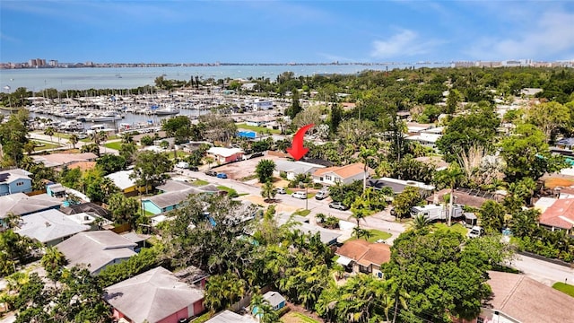 2807 Miriam St S, Gulfport, FL 33711 - aerial perspective of suburban area featuring a nearby body of water