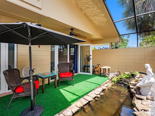 3944 49th Ave S, Saint Petersburg, FL 33711 - view of patio / terrace featuring ceiling fan