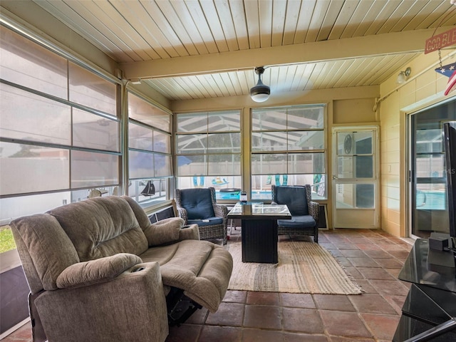 3944 49th Ave S, Saint Petersburg, FL 33711 - sunroom / solarium featuring beam ceiling