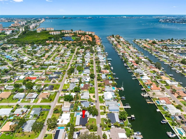 3944 49th Ave S, Saint Petersburg, FL 33711 - aerial view of property and surrounding area with a nearby body of water and nearby suburban area
