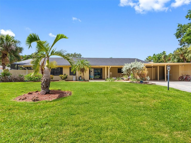 3944 49th Ave S, Saint Petersburg, FL 33711 - single story home featuring a front yard, a carport, and driveway