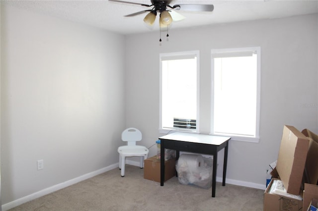2101 Sunset Point Rd Unit 2304, Clearwater, FL 33765 - office area with ceiling fan and light carpet