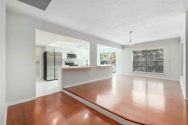 2308 Long Green Ct, Valrico, FL 33596 - unfurnished living room with light wood-style floors and a textured ceiling