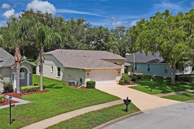 11412 Alden Ct, Hudson, FL 34667 - single story home with a front yard, stucco siding, driveway, an attached garage, and roof with shingles