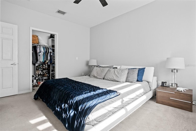 851 3rd Ave N, Saint Petersburg, FL 33701 - carpeted bedroom featuring a closet, a walk in closet, and a ceiling fan