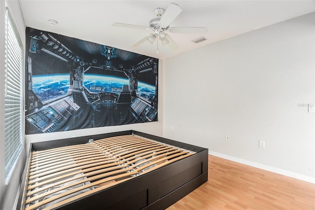 10039 Creek Bluff Dr, Riverview, FL 33578 - rec room featuring a ceiling fan and wood finished floors