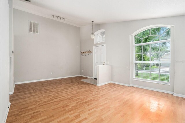 10039 Creek Bluff Dr, Riverview, FL 33578 - empty room with light wood-style floors and track lighting