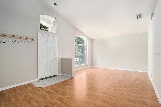 10039 Creek Bluff Dr, Riverview, FL 33578 - entrance foyer with wood finished floors and high vaulted ceiling