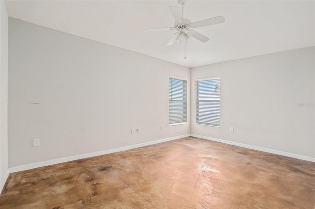 10039 Creek Bluff Dr, Riverview, FL 33578 - empty room with concrete flooring and a ceiling fan