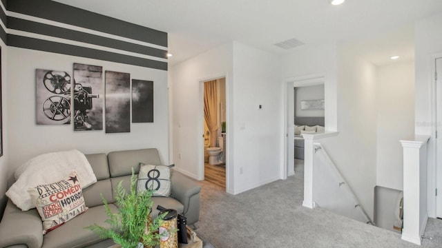 2645 Birney Run, Zephyrhills, FL 33541 - living room with carpet flooring and recessed lighting