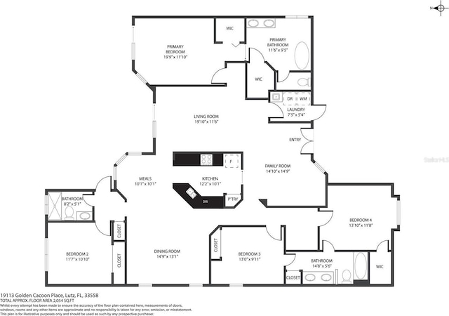19113 Golden Cacoon Pl, Lutz, FL 33558 - view of floor plan / room layout