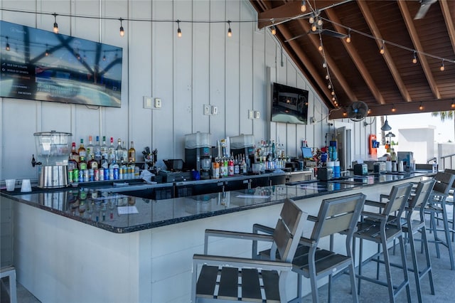 8749 Drummer Plank Dr, Wesley Chapel, FL 33545 - community bar area with rail lighting and vaulted ceiling