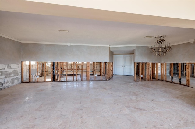 208 Bath Club Blvd N, North Redington Beach, FL 33708 - misc room with a chandelier and ornamental molding