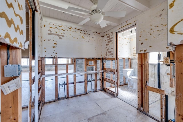 208 Bath Club Blvd N, North Redington Beach, FL 33708 - misc room featuring beamed ceiling and ceiling fan