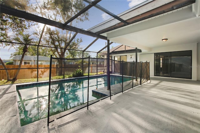 9807 Stephenson Dr, New Port Richey, FL 34655 - view of pool featuring a fenced backyard, a patio, and glass enclosure