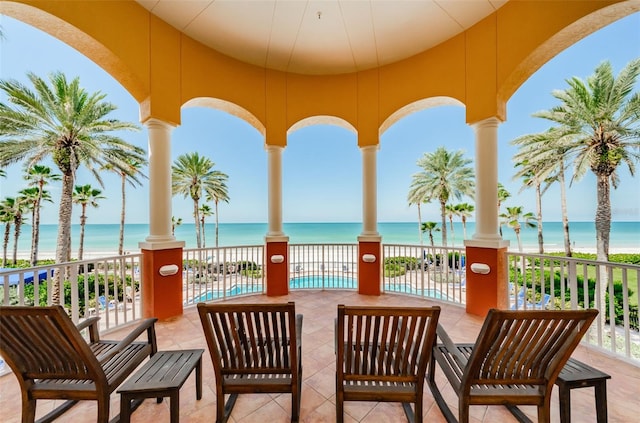 16600 Gulf Blvd Unit 437, North Redington Beach, FL 33708 - view of patio / terrace with view of water and beach