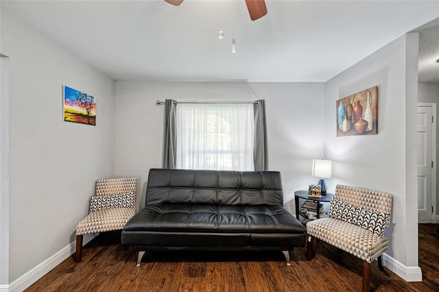 602 Hillpoint Way, Brandon, FL 33510 - sitting room featuring wood finished floors and ceiling fan