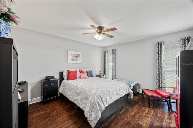 602 Hillpoint Way, Brandon, FL 33510 - bedroom with dark wood-style flooring and ceiling fan