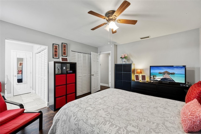 602 Hillpoint Way, Brandon, FL 33510 - bedroom with wood finished floors and a ceiling fan
