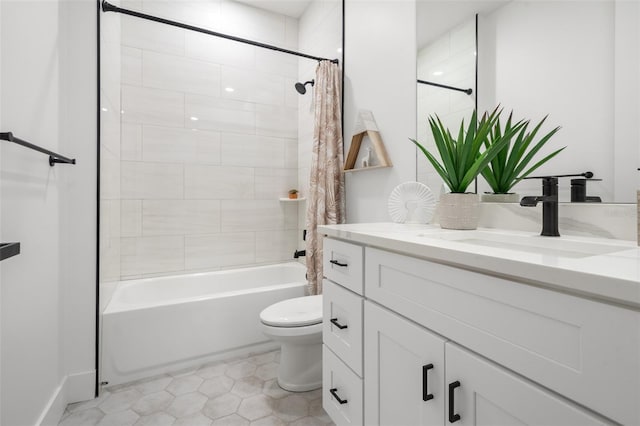 6206 64th Way N, Pinellas Park, FL 33781 - bathroom with vanity, shower / bath combination with curtain, and tile patterned flooring