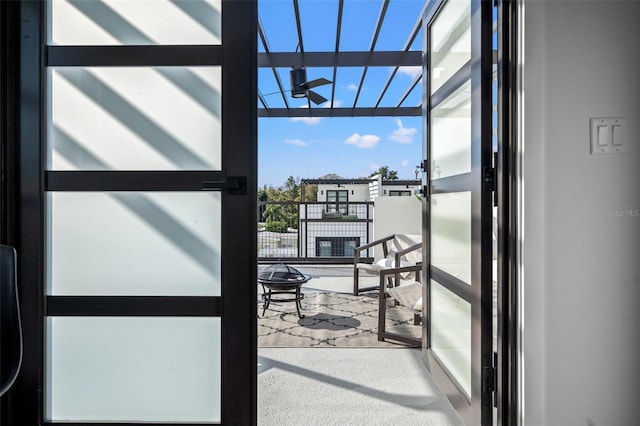 6206 64th Way N, Pinellas Park, FL 33781 - doorway featuring floor to ceiling windows and ceiling fan