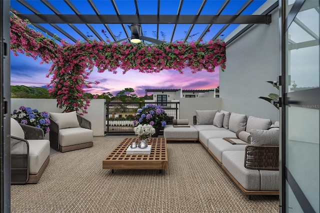 6206 64th Way N, Pinellas Park, FL 33781 - view of patio / terrace with an outdoor living space and a pergola