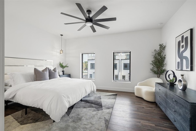 6206 64th Way N, Pinellas Park, FL 33781 - bedroom featuring dark wood-style flooring and a ceiling fan