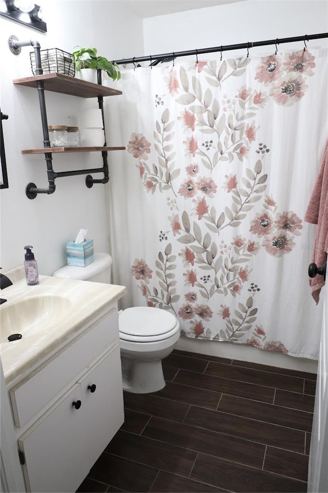 1006 Harvest Moon Dr, Seffner, FL 33584 - bathroom with vanity and wood tiled floors