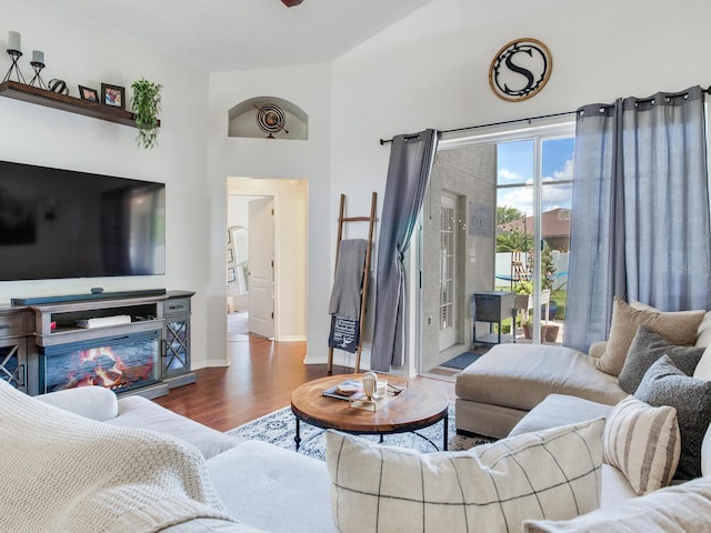 24811 Gun Smoke Dr, Land O Lakes, FL 34639 - living room with wood finished floors and baseboards