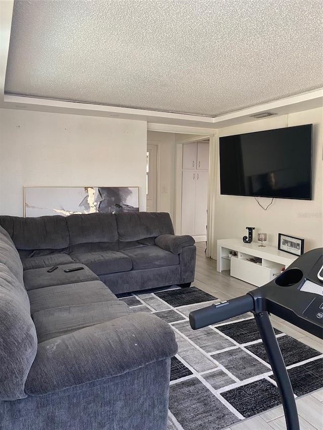 4219 Gray Squirrel Ln, New Port Richey, FL 34653 - living room featuring light wood-type flooring and a textured ceiling