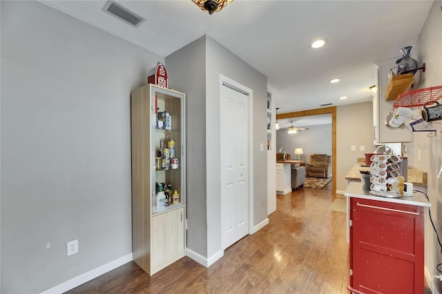 2914 Forest Cir, Seffner, FL 33584 - corridor with wood finished floors and recessed lighting