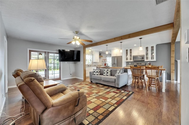 2914 Forest Cir, Seffner, FL 33584 - living area featuring wood finished floors and ceiling fan