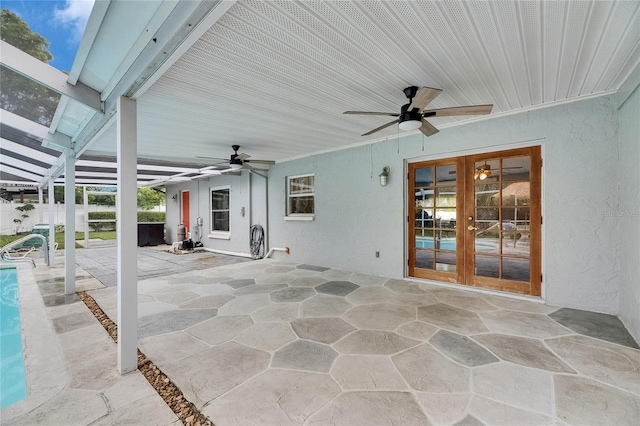 2914 Forest Cir, Seffner, FL 33584 - view of patio / terrace featuring ceiling fan and french doors