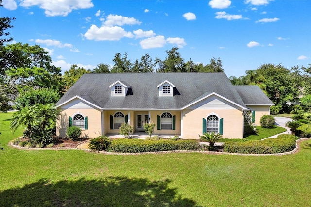 13321 Lewis Raulerson Rd, Dover, FL 33527 - cape cod house with a front lawn, stucco siding, and french doors