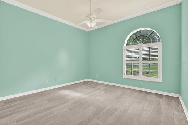 13321 Lewis Raulerson Rd, Dover, FL 33527 - unfurnished room with ornamental molding, a ceiling fan, and wood finished floors
