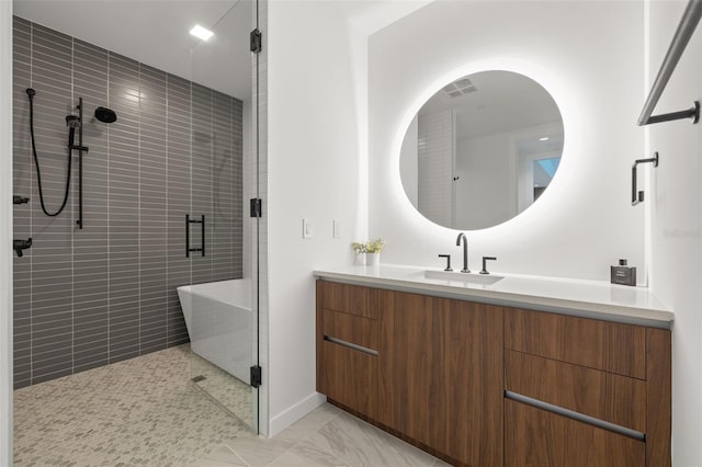 777 3rd Ave N Unit 1406, Saint Petersburg, FL 33701 - bathroom with vanity and a shower stall