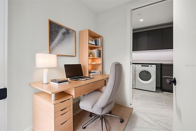 777 3rd Ave N Unit 1406, Saint Petersburg, FL 33701 - office area with washer / clothes dryer and baseboards