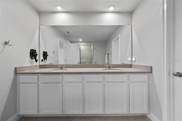 5813 Grand Sonata Ave, Lutz, FL 33558 - full bathroom with double vanity and a stall shower