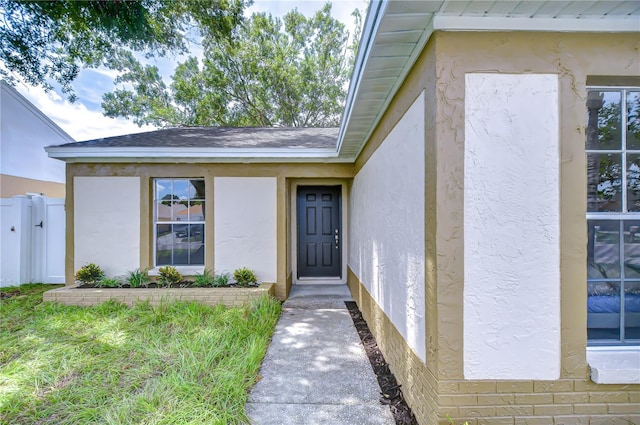 6720 Gilda Dr, Tampa, FL 33625 - view of exterior entry with stucco siding