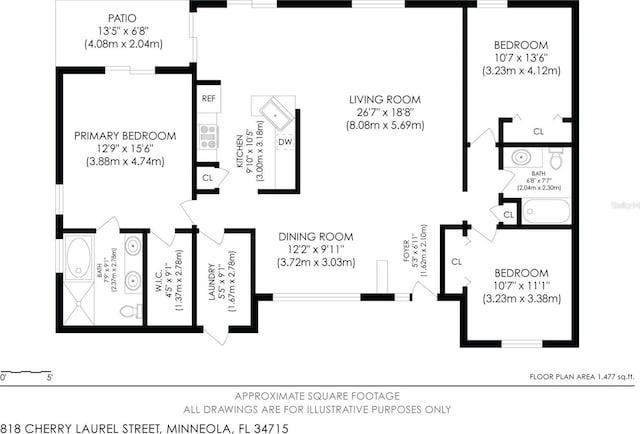 818 Cherry Laurel St, Minneola, FL 34715 - view of floor plan / room layout