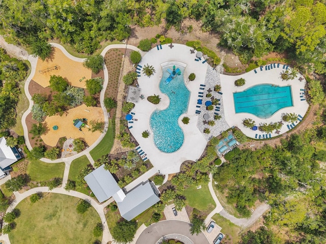 18144 Frame Bnd, Land O Lakes, FL 34638 - bird's eye view of a pool area